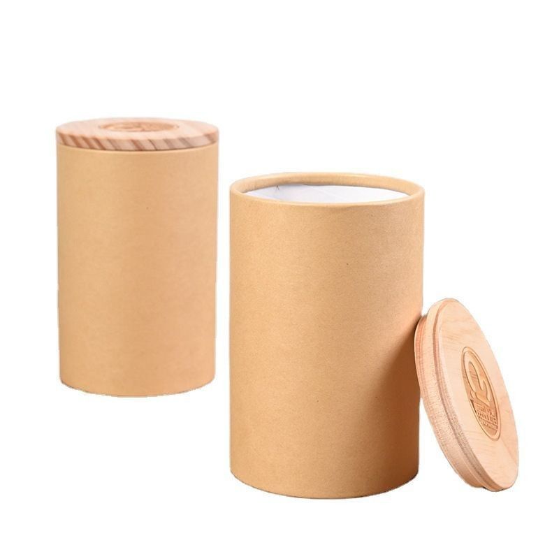 อาหารเกรดกระดาษ Kraft กลมกล่องท่อสําหรับชา กาแฟ ดอกไม้ของขวัญบรรจุ