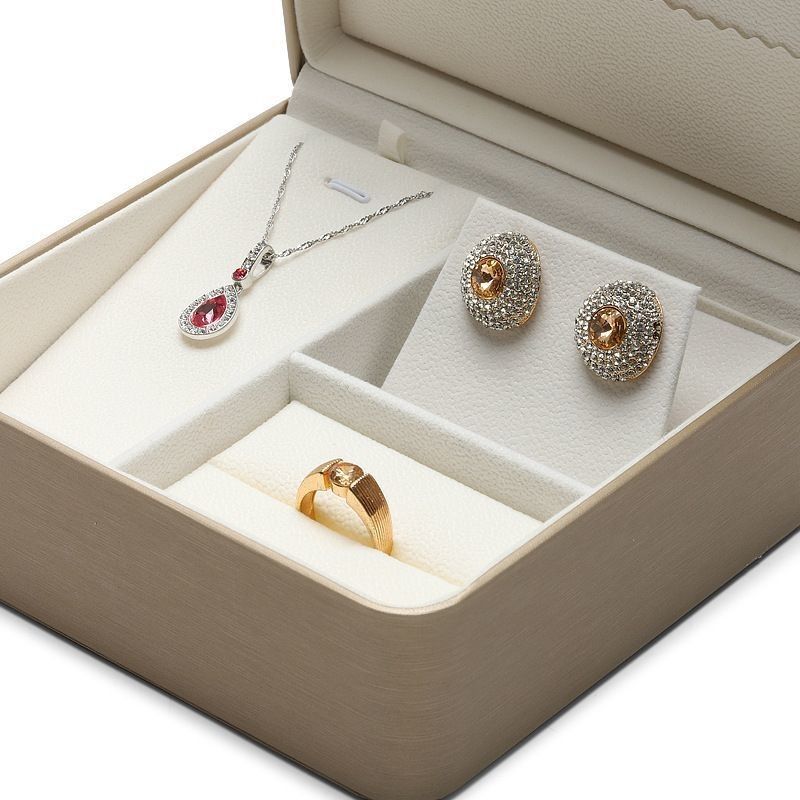 กล่องบรรจุเครื่องประดับหนัง PU สําหรับแหวน Pendant Necklace Earrings Storage Gift Box