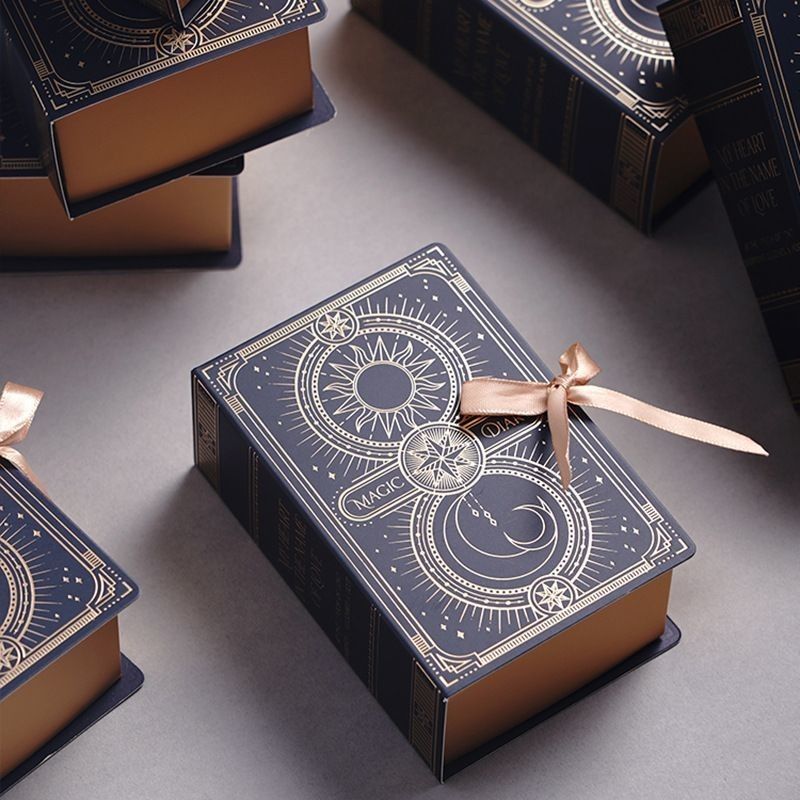 ประเภทหนังสือ แม็กเนติก Clousre กระดาษบรรจุ กล่องของขวัญกับริบบอน โลโก้ตามสั่งพิมพ์