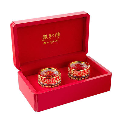 ราคาดี MDF wooden box for tea canister rectangle wooden tea box Storage Gift Red Packaging Wooden Box with velvet insert ออนไลน์